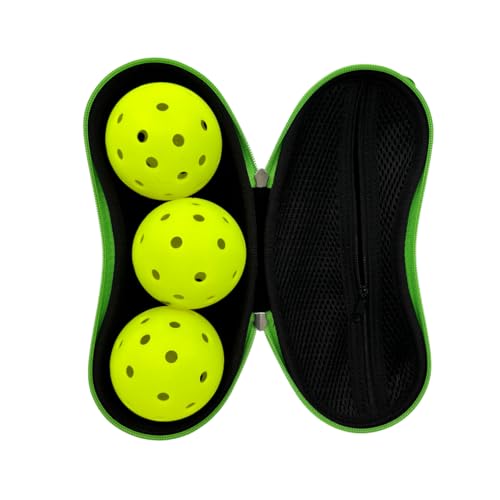 Pickleball Ball Holder – Clips to Fence or Bag, Holds 3 Balls, Zipper Pocket for Accessories, Lightweight Court Organizer