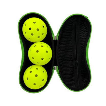 Pickleball Ball Holder – Clips to Fence or Bag, Holds 3 Balls, Zipper Pocket for Accessories, Lightweight Court Organizer