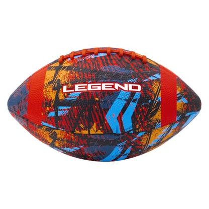 Baden | Legend | Deluxe Sponge Rubber Football | Built for Recreation Play at Recess, Backyard, Street, or Park | Size 6 Junior | Red/Blue/Orange