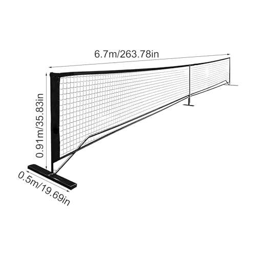 Tennis Net, Soccer Barrier, Practice Net, Compact Detachable Mesh, Portable 9.5kg Structure with Carry Bag 22ft Setup for Driveway Training, Family Backyard Indoor Matches - color: Black