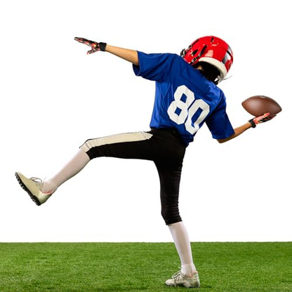Youth Football Gloves Kids with Ultra Sticky Palm Flag Receiver Gloves - color: Fire Red, size: Youth XS-S