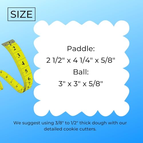 YNGLLC Pickleball Paddle and Ball Cookie Cutters Set of 2 Made in USA