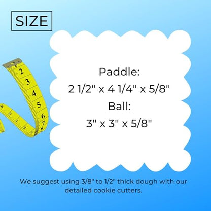 YNGLLC Pickleball Paddle and Ball Cookie Cutters Set of 2 Made in USA