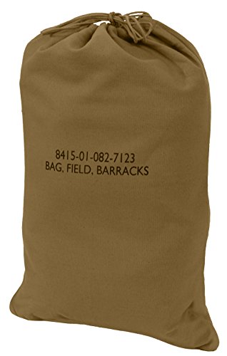 Rothco Canvas Barracks Bag – Rugged Multi-Functional Gym Travel Laundry Drawstring Sack - color: Coyote Brown, size: 30" x 40"