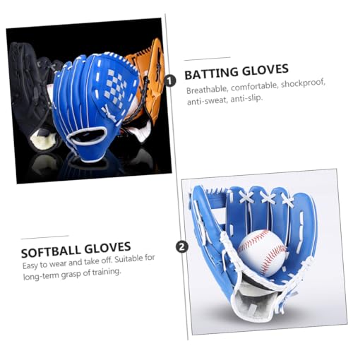 1Pc Lightweight PU Baseball Glove Softball Pitcher Infielder Glove for Breathable Shockproof Sweat Design for Beginners and Youth Training