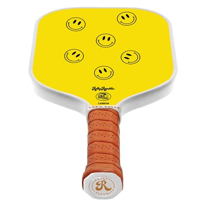 Officially Licensed Pickleball Paddle - USA Pickleball Association Approved Racket - Lightweight Honeycomb Core, Carbon Fiber Exterior, Premium Leather Grip for Comfort