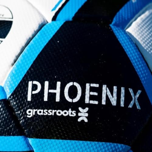 Grassroots Athletics Phoenix Professional Soccer Ball – Size 5 Handstitched Football, Textured Surface for Superior Grip & Control, Durable PU Leather, Butyl Bladder for Air Retention