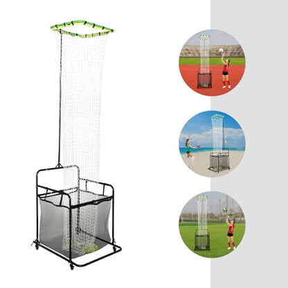 Volleyball Setting Trainer Net Volleyball Training Equipment with Adjustable 5.58-11FT Height and Angle for Professional, Beginner Serving, Passing Setting Training Practice Equipment Indoor Outdoor