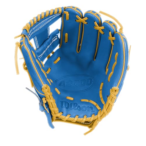 Wilson A2000 1786 Baseball Glove, Right Hand Throw, Infield Series - Exclusive Edition - color: C. Blue/Yellow