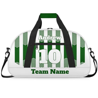 Basketball Soccer Gifts for Boys Girls - Custom Sports Duffle Bag, Personalized Name & Team Bag, Water-Resistant Gym Bag for Basketball, Soccer, Volleyball | Y-Green White - color: Y-Green White