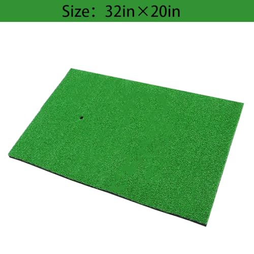Golf Hitting Mat -32 x 20 inch Artificial Turf, SBR Foam Bottom with Rubber Tee for Swing Practice, which is an Indoor-Outdoor Chipping mat
