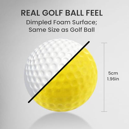 FINGER TEN Golf Practice Balls More Weight Real Ball Travel Value 12/24 Pack, 1/3 Distance of Regulation Golf Ball for Backyard Garden School, True Flight Feel Indoor Outdoor Use