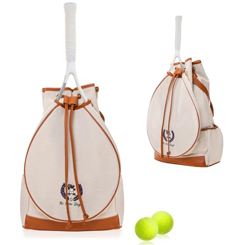 Tennis Bag for Women Racket Tote, Stylish Backpack - Unisex Racquet Sports Pickleball Bag Convertible Shoulder, Crossbody Strap Large Compartment - color: Backpack - Racket Bear Edition