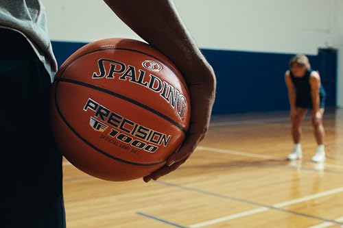 Spalding Precision TF-1000 Indoor Game Basketballs, Dry Grip Microfiber Composite Cushioned Cover, High School Approved
