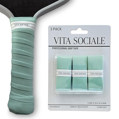 Pickleball Overgrip Tape (3 Pack) – Ultra-Soft Cushioned Grip, Sweat-Resistant, Non-Slip for Pickleball Paddles & Tennis Rackets - color: Green - Tacky