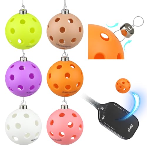 Indoor Pickleball Balls, 6/12 Pack of 26 Holes Pickleballs, USAPA Approved Indoor Pickleballs Set, High Visibility Durable Pickle Balls for Training and Tournament - color: 6 Color Indoor Balls Ornament