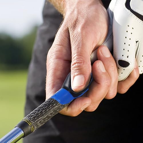 Golf Grip Trainer Attachment for Kids and Woman Beginner Training Equipment for Improving Hand Positioning on Golf Club Right Handed Golf Swing Trainer 6 Inches - color: Blue