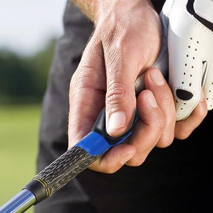 Golf Grip Trainer Attachment for Kids and Woman Beginner Training Equipment for Improving Hand Positioning on Golf Club Right Handed Golf Swing Trainer 6 Inches - color: Blue