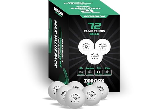 High-Performance 3-Star Table Tennis Balls - Pack of | 9, 18, 36 or 72 | Orange or White | 40+ ABS Competition Grade Ping Pong Balls - color: White, style: Pack of 72 Balls