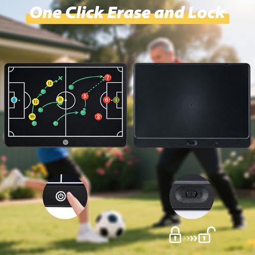 Magnetic Soccer Coaching Board Laelr 16 inch LCD Soccer Coach Tactical Board with Stylus Pen 27 Magnetic Marker Kits Football Coach Writing Tablet for Strategy Planning Training Coach Gifts