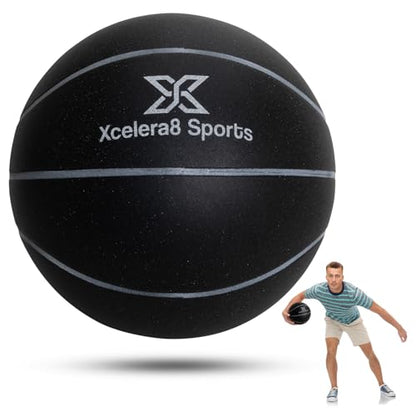 Silent Basketball Size 7 (29.5”) | Grooved Airless Indoor Basketball Quiet Dribbling Indoor Training | Dribble Dream Silent Soundless Basket Ball | Upgraded - Better Grip and Bounce