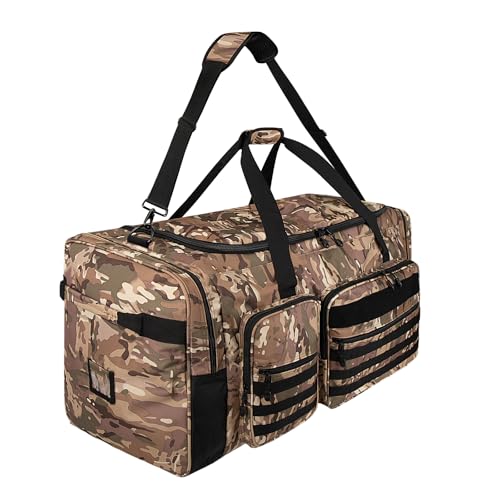 Goloni 130L Heavy Duty Large Duffle Equipment Bag,Catchers Gear Bag with Shoe Compartment,Baseball Duffle Bag - color: Camo Yellow