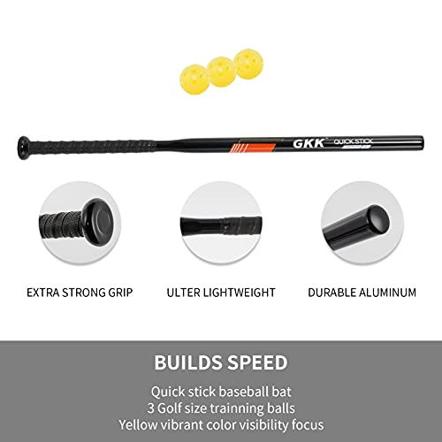 GKK Baseball Softball Bat Series Baseball Hitting Swing Trainer Aluminium Fungo Bat Batting Practice Bat for Youth Adult Kids Baseball Training Equipment - color: Baseball bats 30in/12oz black