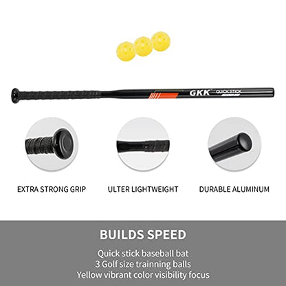 GKK Baseball Softball Bat Series Baseball Hitting Swing Trainer Aluminium Fungo Bat Batting Practice Bat for Youth Adult Kids Baseball Training Equipment - color: Baseball bats 30in/12oz black