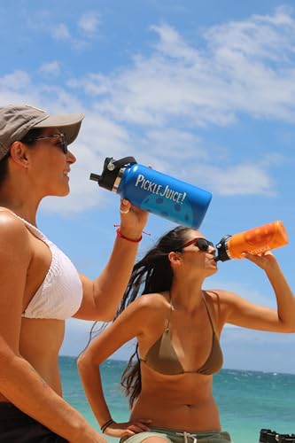 Maui Pickleball Co.™ Pickleball Water Bottle 32oz Insulated Stainless Steel Water Bottle PickleBall Accessories Pickleball Gifts Sip/Swig Lid with Carry Handle - color: Black Lava Sip/Swig