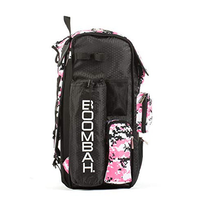 Boombah Superpack Bat Pack - Backpack Version (no wheels) - Holds 4 Bats - Camo Series - Multiple Color Options - color: Black/Pink