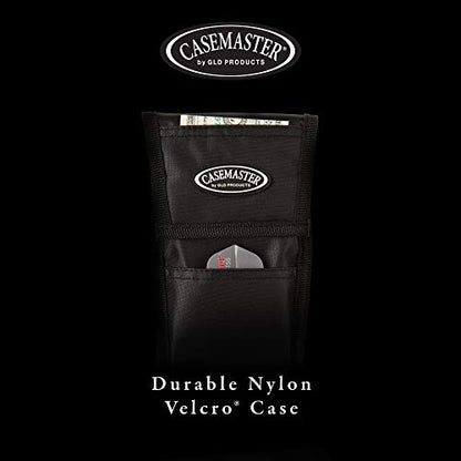 Casemaster Single Black Dart Case with Solid Plastic Insert and Flexible, Tough Nylon Covering, Holds 3 Steel Tip and Soft Tip Darts, Hard Shell Keeps Flights in Perfect Shape