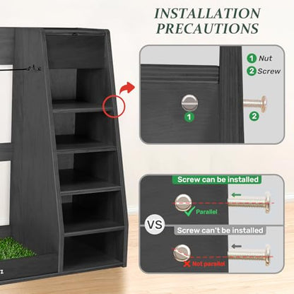 WINGYZ Premium Birch Plywood Golf Bag Storage for 2 Bags | 36lb Rock-Solid Golf Bag Organizer | 7-Shelf Command Center | Artificial Turf 12-Ball Display | No Wall Mounting Required (Black) - color: Black