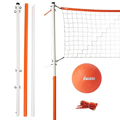 Franklin Sports Outdoor Volleyball Net Sets - Beach + Backyard Portable Volleyball Net with Poles - Complete Outdoor Volleyball Sets with Net + Volleyball Included - style: Starter