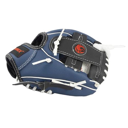 PHINIX Baseball Glove Tee Ball Mitts with Soft Ball for Kids Play & Training 8.5"-10" - color: Navy White, size: 8 1/2"Right Hand Throw