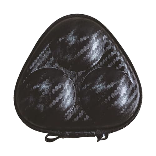 Table Tennis Storage Case PU Leather 3-Ball Holder Sport Training Gear for Athletes PU Leather Pingpong Storage Box Equipment Organizers Accessor - color: black