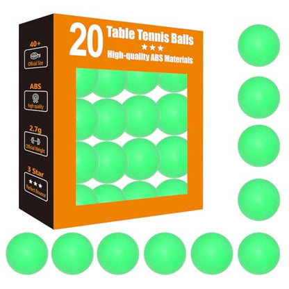 3 Star Ping Pong Balls - High Performance ABS Table Tennis for Training,Game - color: Pack of 20 Green