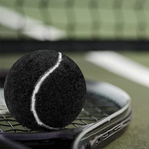 URBEST Tennis Ball 12 Packs Training Tennis Balls Practice Balls for Novice Player, Pet Dog Playing Balls with Mesh Carry Bag - color: Very Black