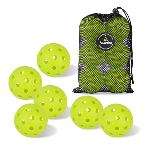 Pickleball Balls 6 Pack | 12 Pack- 40 Holes Outdoor Pickleball with Bag, Perfectly Balanced, High Bounce, Crack-Resistance，USAPA Standard - Multiple Colors - color: Green, size: 6 pcs