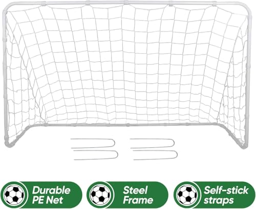 ZENY Portable Soccer Goal for Backyard,12x6 / 10x6.5 / 8x5 / 6x4 ft Kids Adults Soccer Net and Frame for Home Backyard Practice Training Goals, Soccer Training Equipment - style: 6 x 4FT - Metal - 2Pack