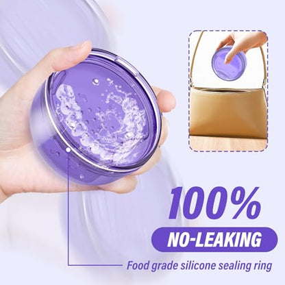 Denture Case Retainer Cleaning Case: 2 in 1 Retainer Case, No-Leak Denture Bath Box Cup, Complete Clean Care for Dentures, Clear Braces, Mouth Guard, Night Guard & Retainers - color: Purple