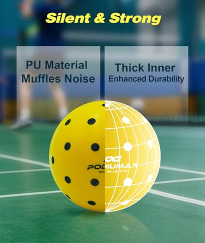 Indoor Pickleball Balls, 6 PCS Quiet Pickleballs, Foam Pickleball for Indoor & Outdoor Practice, Noise Reducing Soft Pickle Balls for All Ground Surfaces