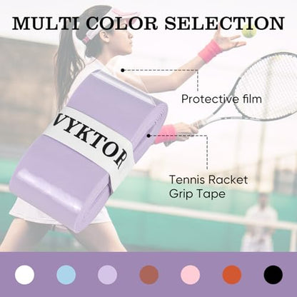 Tennis Racket Grip Tape, Ultra Thin Tacky Tennis Overgrip for Sweat Absorption & Control – Durable Anti-Slip Replacement Grip for Tennis, Badminton & Pickleball (3 Pack) - color: PURPLE