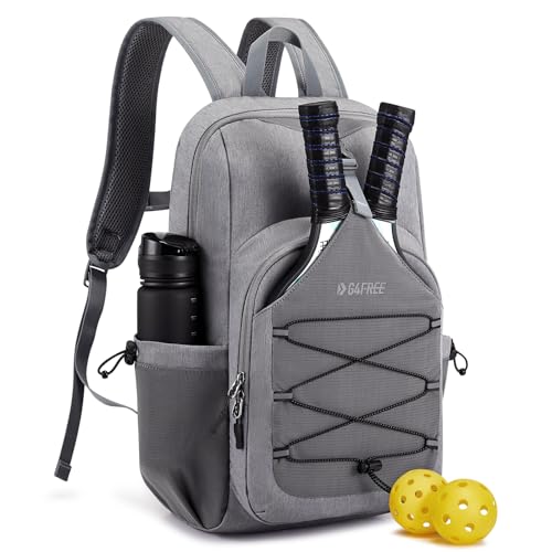 G4Free Pickleball Bag, Pickleball Backpack for Women and Men, Padel Bag Fits 2 to 4 Paddles, Gifts for Pickleball Lovers - color: Lightgrey