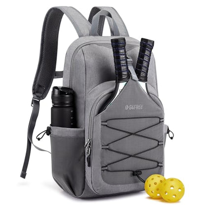 G4Free Pickleball Bag, Pickleball Backpack for Women and Men, Padel Bag Fits 2 to 4 Paddles, Gifts for Pickleball Lovers - color: Lightgrey