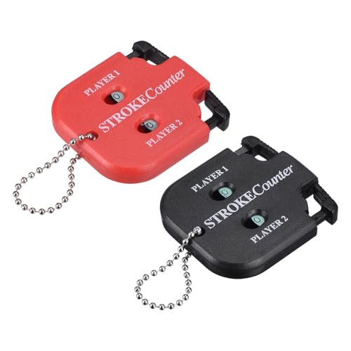 Golf Score Indicator, Stroke Counter Clicker Portable Handy Count Shot Keeper with Key Chain for Golfer Training - color: Black/Red