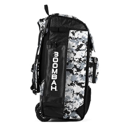 Boombah Catchers Superpack Hybrid Rolling Digital Camo Bat Bag - Multiple Colors - Wheeled & Backpack Version - color: Black/Gray