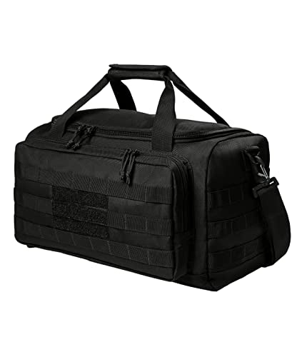 Tactical Gear bag Heavy Duty Duffel Gym bag/Tactical Backpack Custom Embroidered with your own text (Black) - color: Black