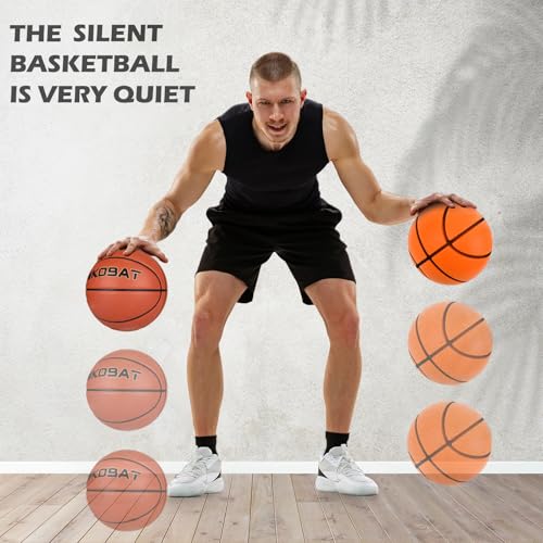 Size 7 (29.5") Silent Basketball High-Density Soft Foam and Low Noise Indoor Training Ball Easy Grip Highly Elastic Practice Ball