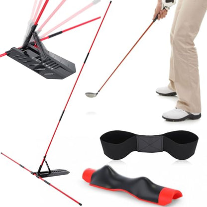 Golf Alignment Sticks with Adjustable Angle Holder - 3-in-1 Swing Trainer Aid Set for Putting, Aiming & Posture Correction - Professional Golf Practice Equipment for Men Women