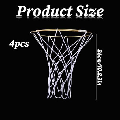 4 Pcs Small Replacement Net for Mini Basketball Hoop Mini Basketball Net Replacement Heavy-Duty Little Small Basketball-Nets 8"-10.25" Hoop for Doors and Walls(White)